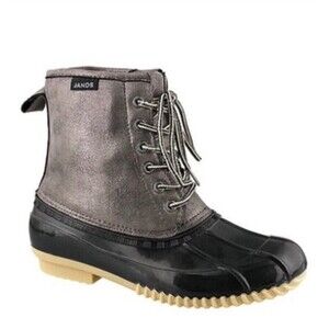 Jands Sparkle Duck Boots Womens Sz 5 Gray Gittery  And Shimmery Casual Rain